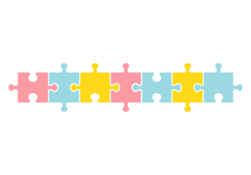 ジグソーパズルの分割枠（一文字フレーム）