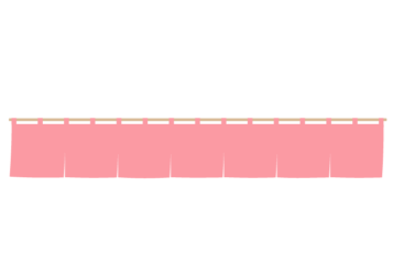 暖簾の分割枠（一文字フレーム）