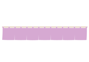 暖簾の分割枠（一文字フレーム）