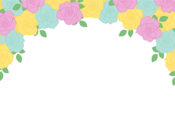 上部装飾枠（バラ装飾）