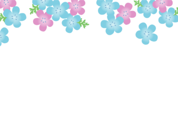 上部装飾枠（春装飾：ネモフィラ）