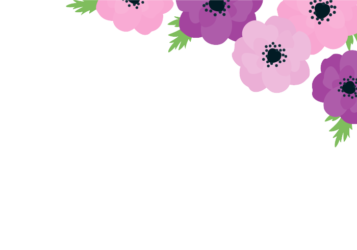 上部装飾枠（春装飾：アネモネ）