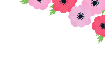 上部装飾枠（春装飾：アネモネ）