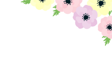 上部装飾枠（春装飾：アネモネ）