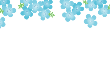 上部装飾枠（春装飾：ネモフィラ）