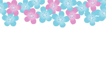 上部装飾枠（春装飾：ネモフィラ）