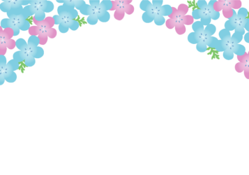 上部装飾枠（春装飾：ネモフィラ）