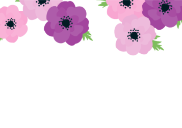 上部装飾枠（春装飾：アネモネ）