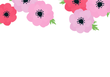 上部装飾枠（春装飾：アネモネ）