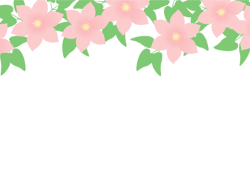 上部枠（夏装飾：クレマチス）