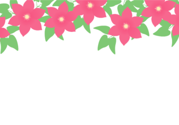 上部枠（夏装飾：クレマチス）
