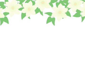 上部枠（夏装飾：クレマチス）