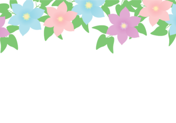 上部枠（夏装飾：クレマチス）