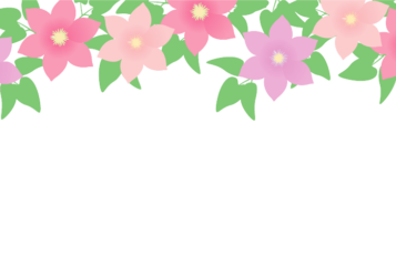 上部枠（夏装飾：クレマチス）