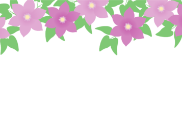 上部枠（夏装飾：クレマチス）