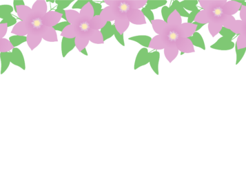 上部枠（夏装飾：クレマチス）