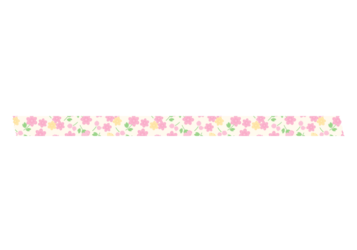 マスキングテープの飾り罫線（花柄）