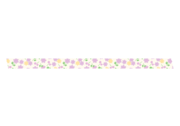 マスキングテープの飾り罫線（花柄）