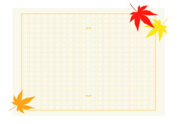 原稿用紙と紅葉の葉っぱ