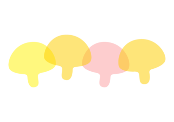 キノコ形の分割枠（一文字フレーム）