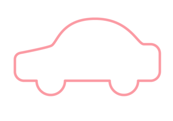 自動車形フレーム（シンプル線）
