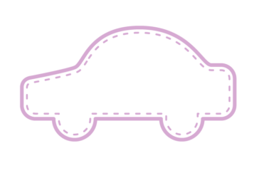 自動車形フレーム（ステッチ線）