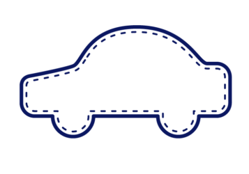 自動車形フレーム（ステッチ線）