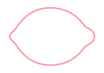 レモン形フレーム（シンプル線）