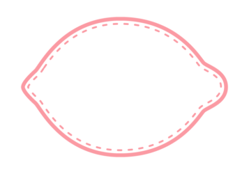 レモン形フレーム（ステッチ線）