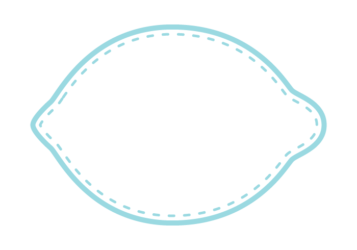 レモン形フレーム（ステッチ線）