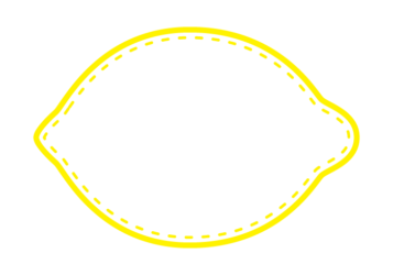 レモン形フレーム（ステッチ線）