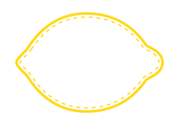 レモン形フレーム（ステッチ線）