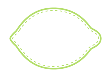 レモン形フレーム（ステッチ線）