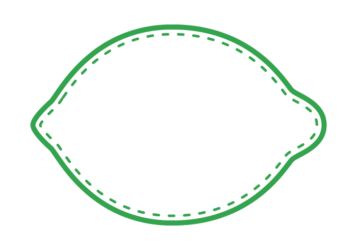 レモン形フレーム（ステッチ線）