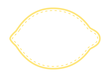 レモン形フレーム（ステッチ線）