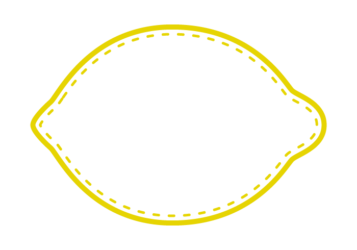 レモン形フレーム（ステッチ線）