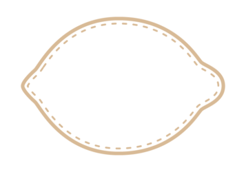 レモン形フレーム（ステッチ線）