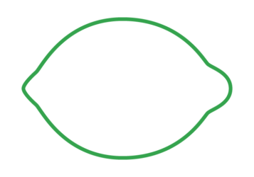 レモン形フレーム（シンプル線）