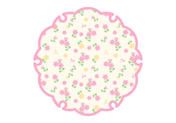 雪輪文様形フレーム（花模様：小花柄）