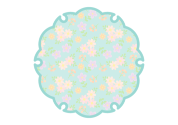 雪輪文様形フレーム（花模様：小花柄）