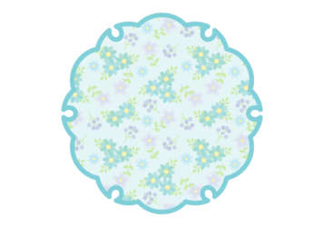 雪輪文様形フレーム（花模様：小花柄）
