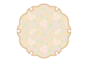 雪輪文様形フレーム（花模様：小花柄）