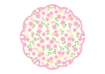 雪輪文様形フレーム（花模様：小花柄）