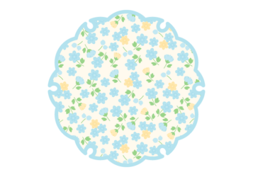 雪輪文様形フレーム（花模様：小花柄）