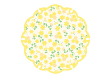 雪輪文様形フレーム（花模様：小花柄）