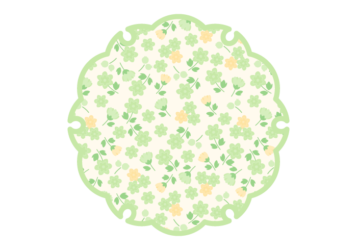 雪輪文様形フレーム（花模様：小花柄）