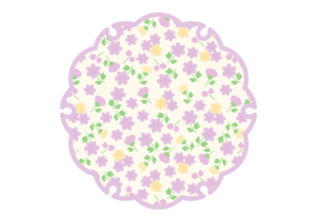 雪輪文様形フレーム（花模様：小花柄）