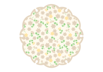雪輪文様形フレーム（花模様：小花柄）