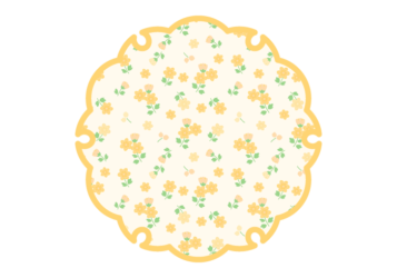 雪輪文様形フレーム（花模様：小花柄）
