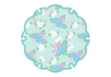 雪輪文様形フレーム（花模様：薔薇柄）